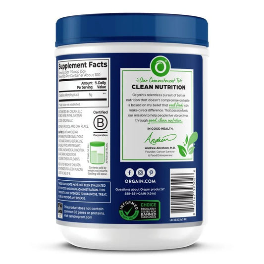 Orgain Creatine Monohydrate Powder 5g per Serving, Micronized Unflavored Creatine Supplement, 1.48 lb – Muscle Strength & Recovery Support