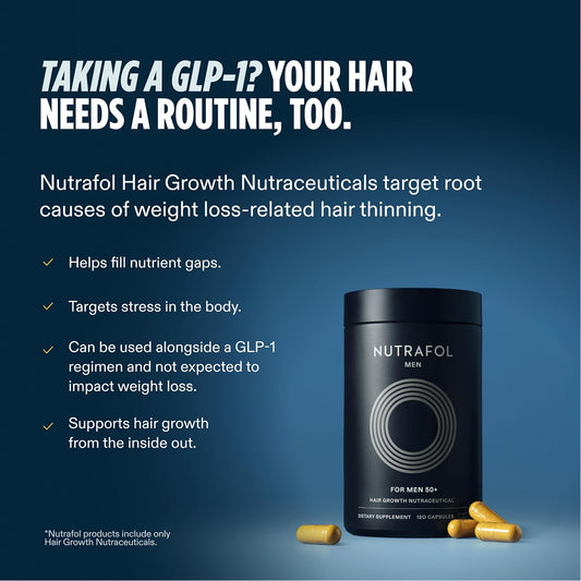 Nutrafol Men 50+ Hair Growth Supplement – 3 Bottle Bundle, 360 Capsules