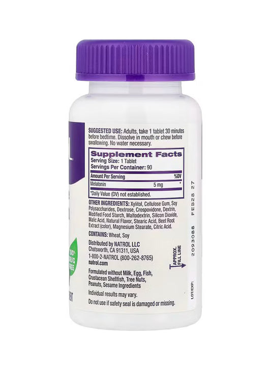 Natrol Melatonin 3 mg Fast Dissolve Tablets, Strawberry, 150 Count – Sleep Support for Adults, No Water Needed