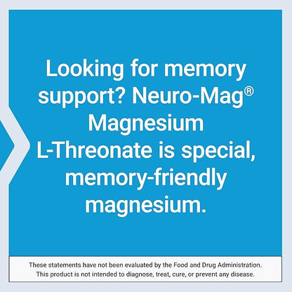 Neuro-Mag Magnesium L-Threonate 90 Vegetarian Capsules – Cognitive, Memory & Brain Health Support