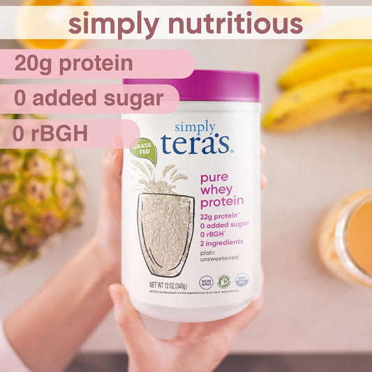 Simply Tera's Whey Protein, Plain Unsweetened, 12 oz