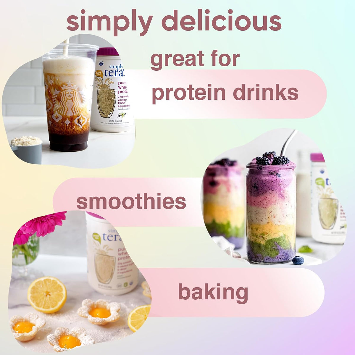 Simply Tera's Whey Protein, Plain Unsweetened, 12 oz