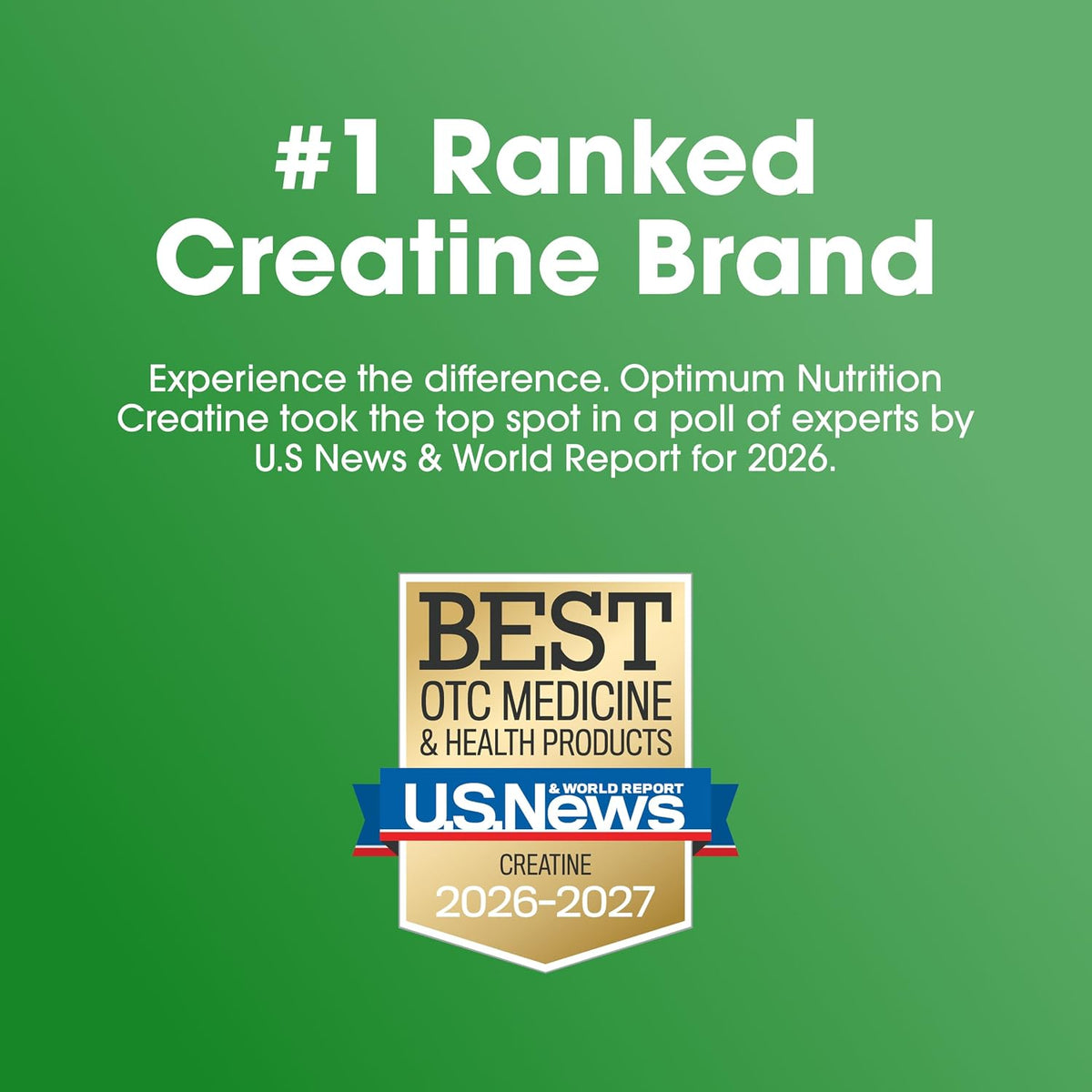 Optimum Nutrition Creatine Monohydrate Powder, 5g Micronized Creatine per Serving, Unflavored, 120 Servings