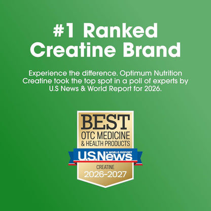 Optimum Nutrition Creatine Monohydrate Powder, 5g Micronized Creatine per Serving, Unflavored, 120 Servings