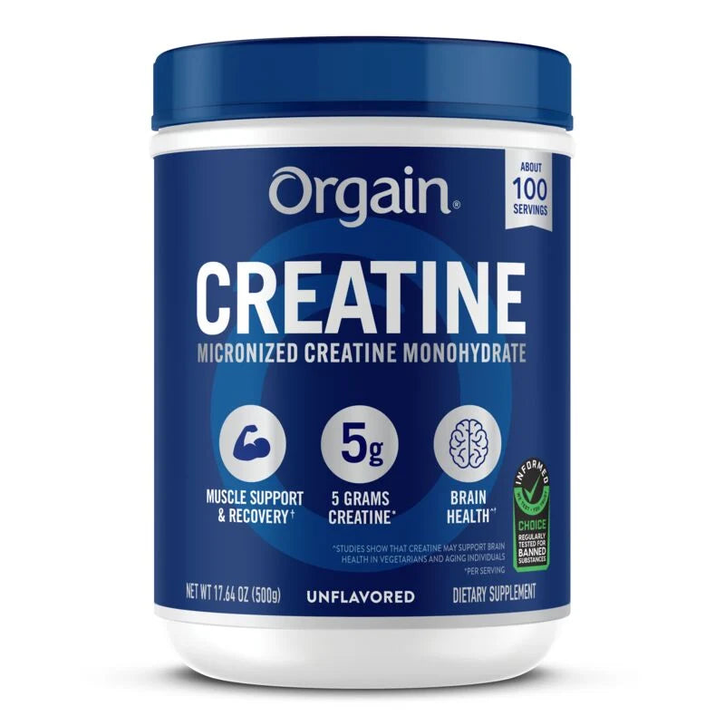 Orgain Creatine Monohydrate Powder 5g per Serving, Micronized Unflavored Creatine Supplement, 1.48 lb – Muscle Strength & Recovery Support