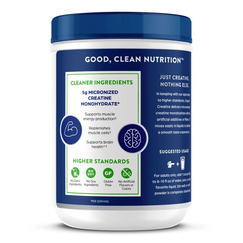 Orgain Creatine Monohydrate Powder 5g per Serving, Micronized Unflavored Creatine Supplement, 1.48 lb – Muscle Strength & Recovery Support