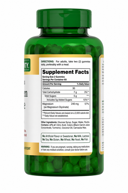 Nature’s Bounty Magnesium Glycinate 240 mg, 180 Capsules – High Absorption Magnesium Supplement for Daily Wellness
