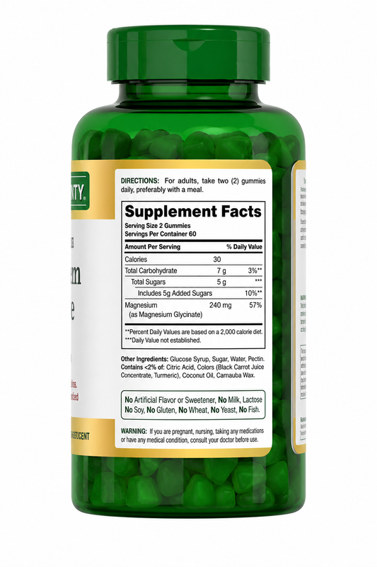 Nature’s Bounty Magnesium Glycinate 240 mg, 180 Capsules – High Absorption Magnesium Supplement for Daily Wellness