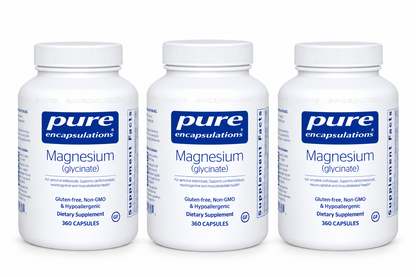 Pure Encapsulations Magnesium Glycinate 180 Capsules – 3 Bottle Bundle, Magnesium Supplement
