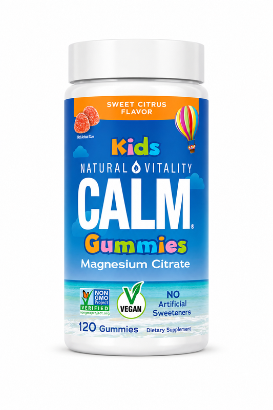 Natural Vitality CALM Magnesium Gummies, Raspberry Lemon, 120 Count