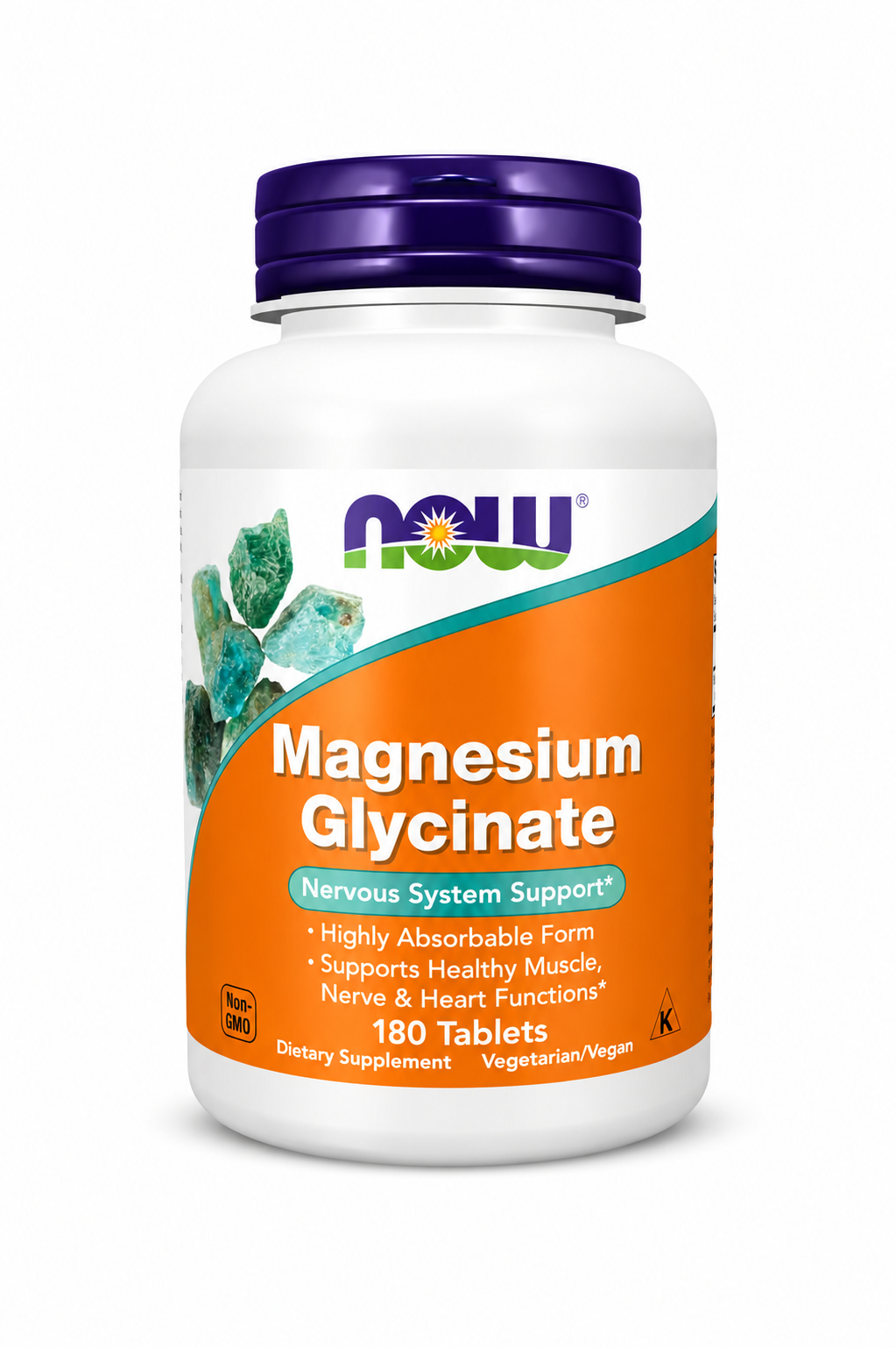 NOW Foods Magnesium Glycinate 100 mg, Highly Absorbable Magnesium Supplement, 180 Tablets – Muscle, Nerve & Heart Support