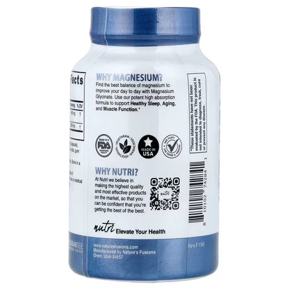 Nutri Magnesium Glycinate 3600 mg, 120 Vegan Capsules
