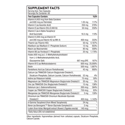 THORNE Basic Nutrients 2/Day Multivitamin & Mineral Supplement – Comprehensive Daily Multi, 60 Capsules